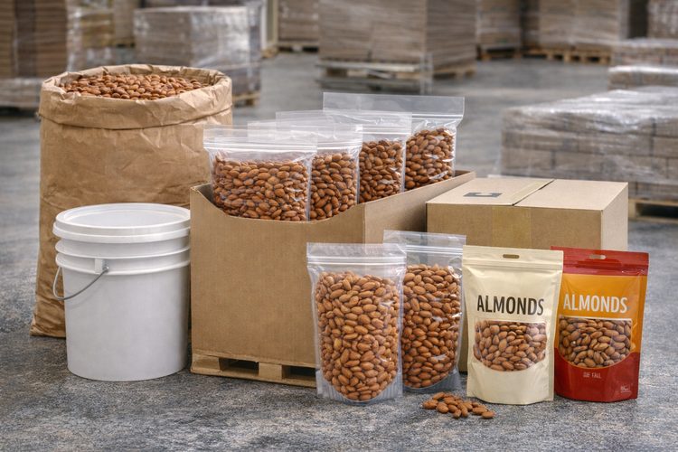 Illustrated placeholder for article titled Bulk, Foodservice and Retail Packaging Options for Almond Programs
