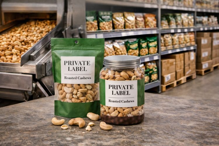 Illustrated placeholder for article titled Private Label Cashew Programs from Processing to Shelf