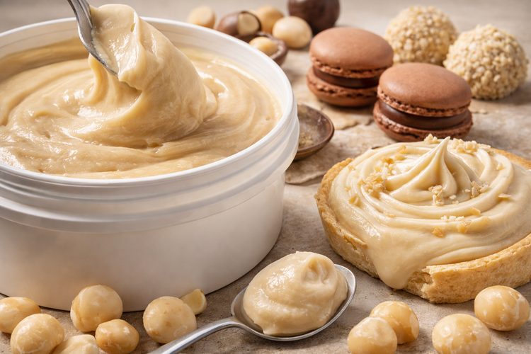 Illustrated placeholder for article titled Macadamia Butter for Fillings, Ganache and Dessert Systems